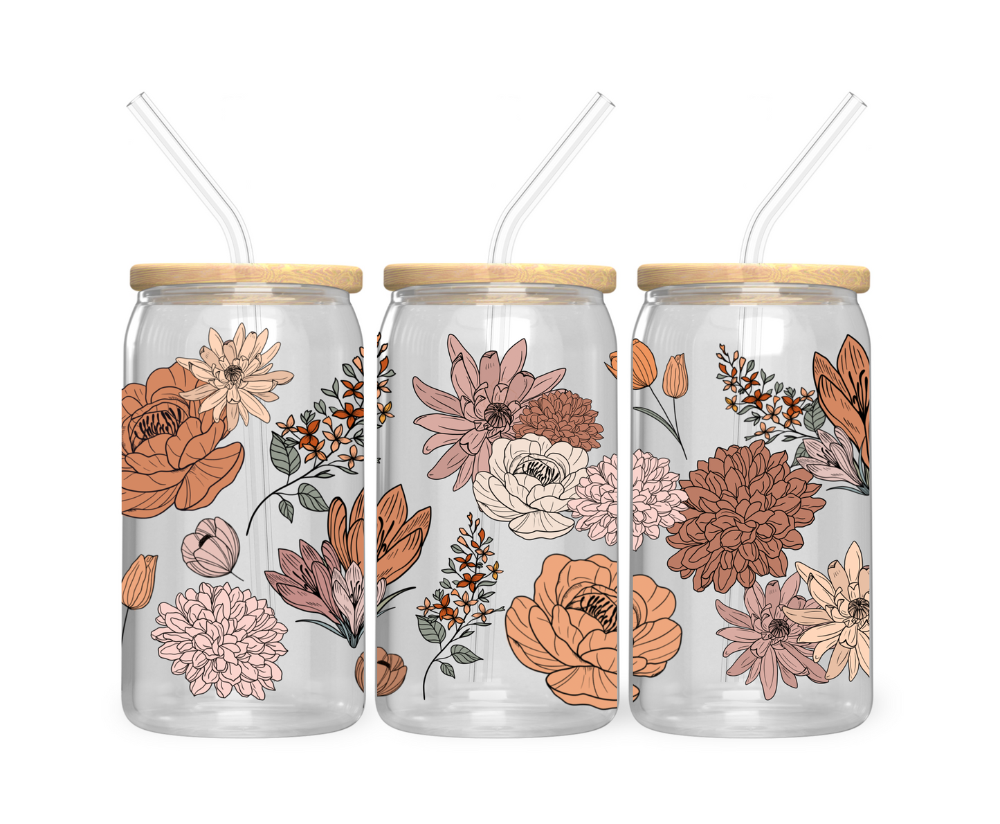 Boho Floral Glass