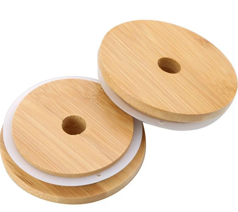 Bamboo Lid for Can Glass