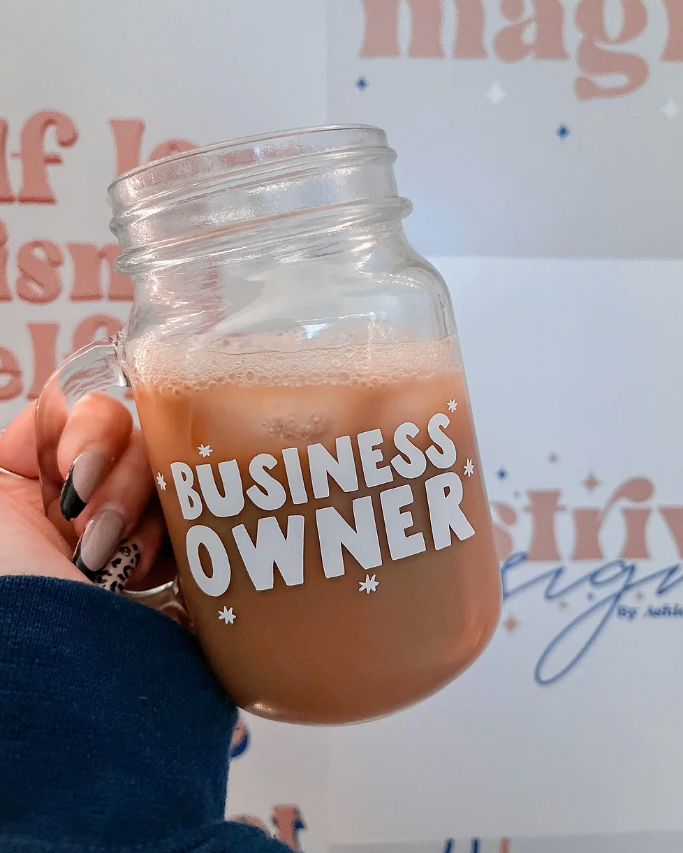 business owner mason jar mug