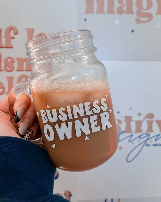 business owner mason jar mug