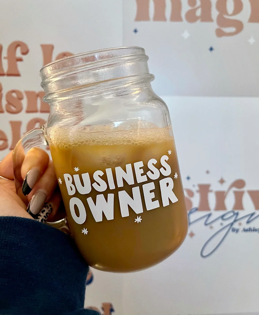 business owner mason jar mug