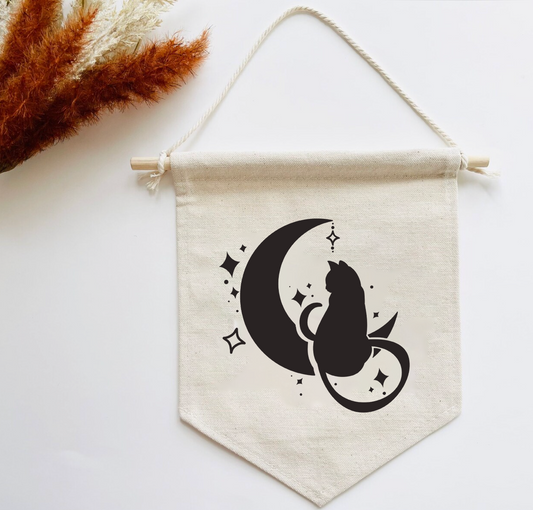 Celestial Cat Canvas Banner