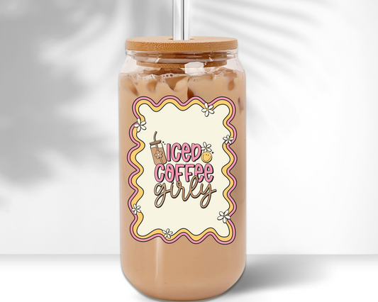 Iced Coffee Girly Glass